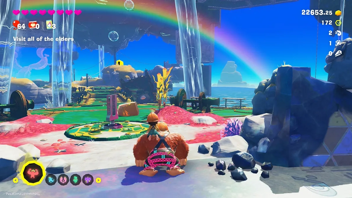 Floating island level in Donkey Kong Bananza