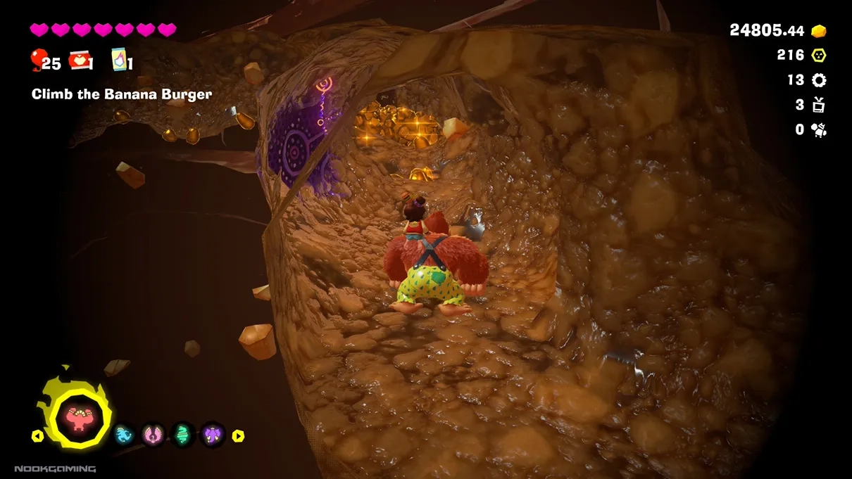 DK digging a tunnel in Donkey Kong Bananza