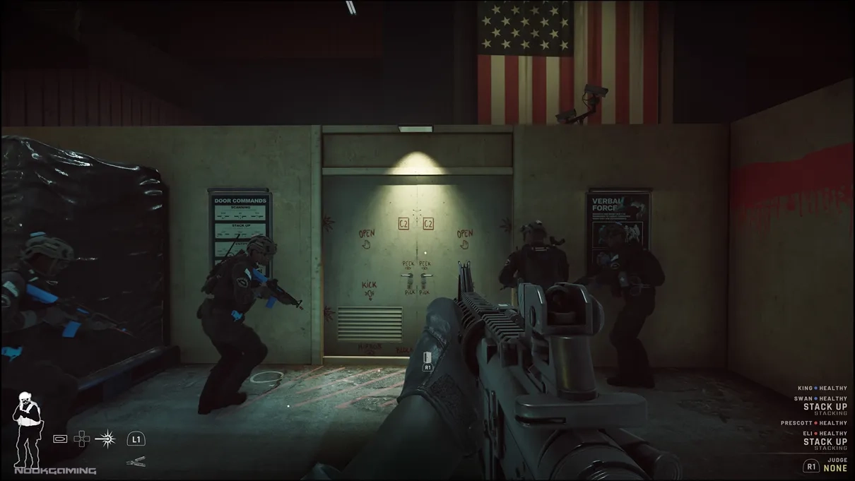 Breaching a door in Ready or Not