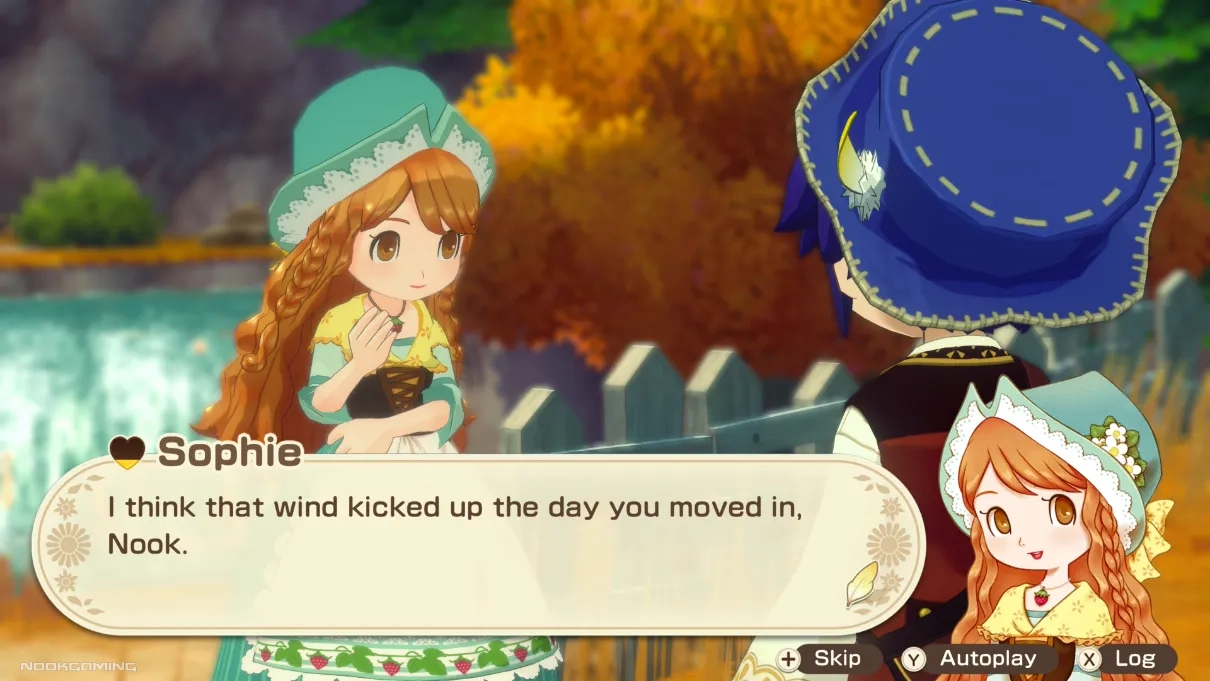 Talking with a girl (Sophie) in Story of Seasons: Grand Bazaar
