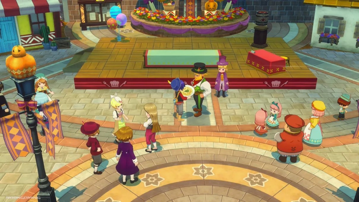 Interacting with residents in the town