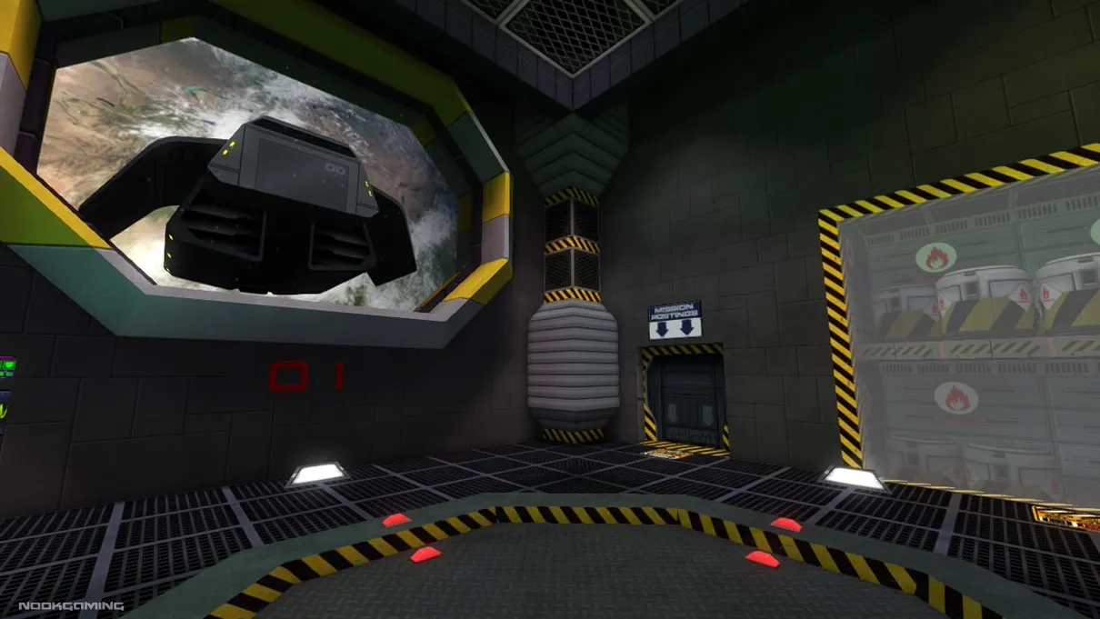 Loading dock in System Shock 2 Remastered