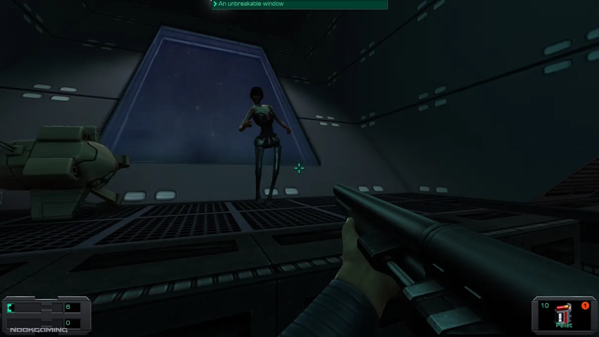 Fighting a strange enemy in System Shock 2 Remastered