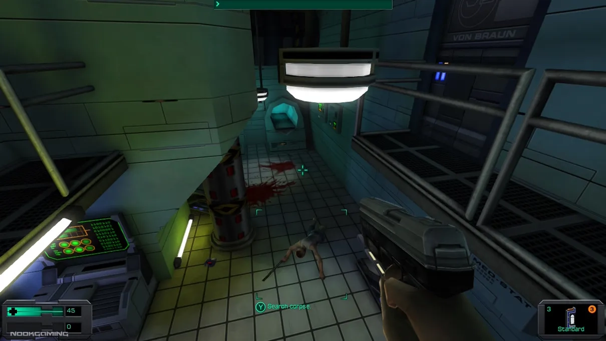 Bloody medical room in System Shock 2