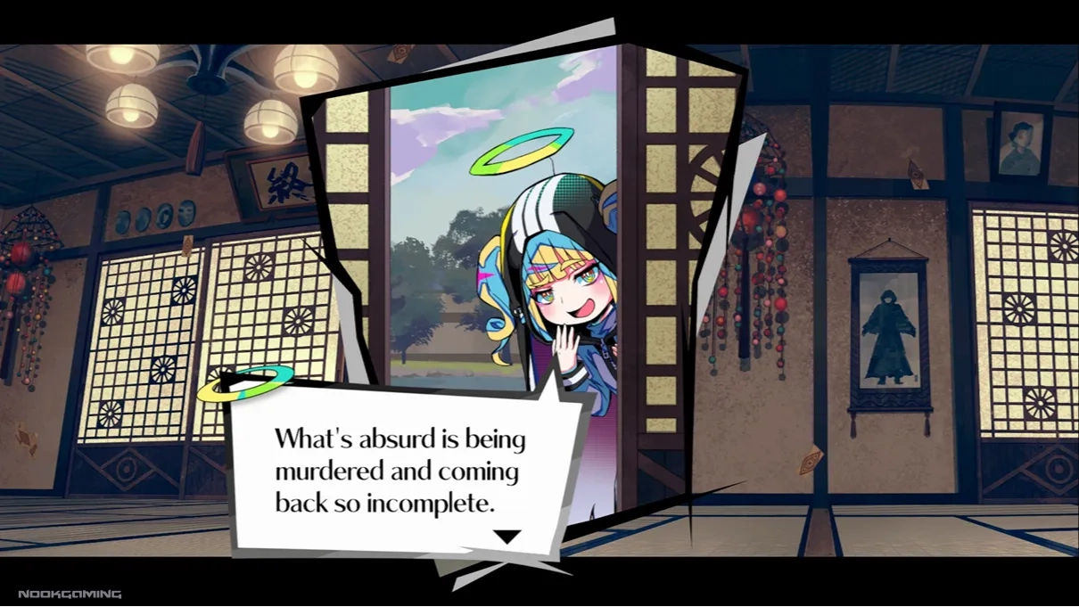 An angel talks to Rei about her murder in Shuten Order