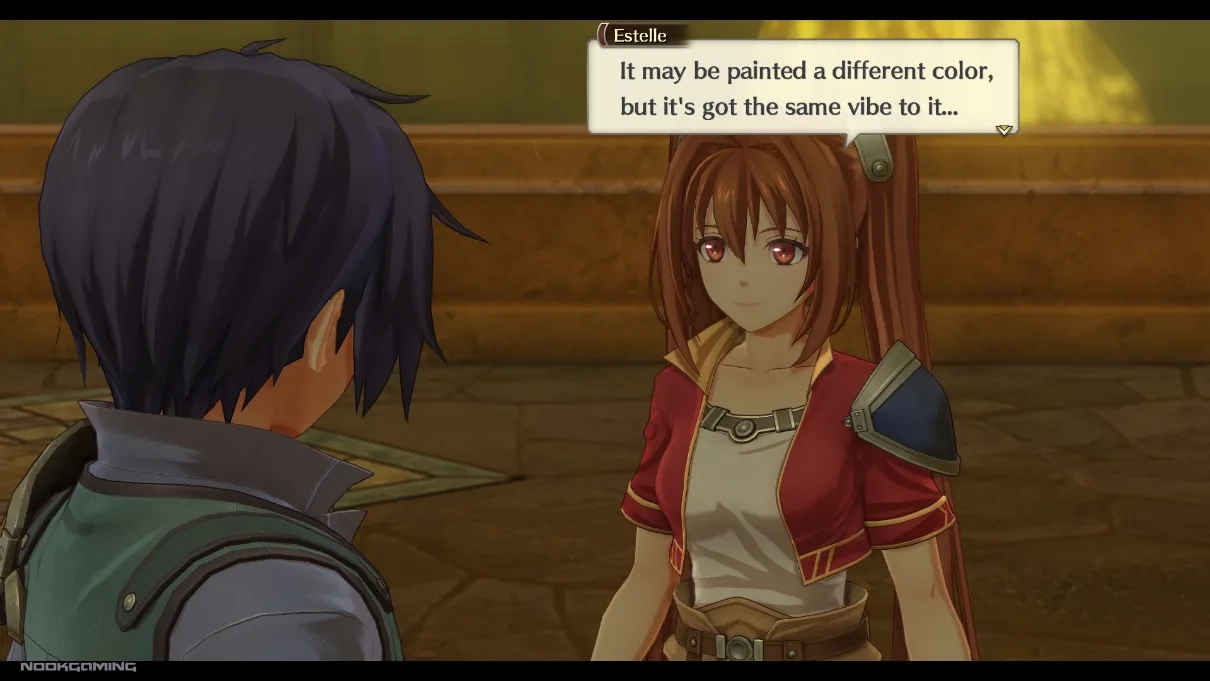 Estelle noting the similarity of one dungeon to another