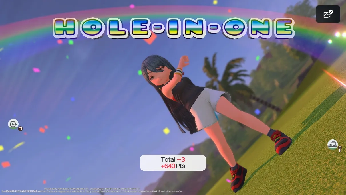 Getting a hole-in-one in Everybody's Golf Hot Shots