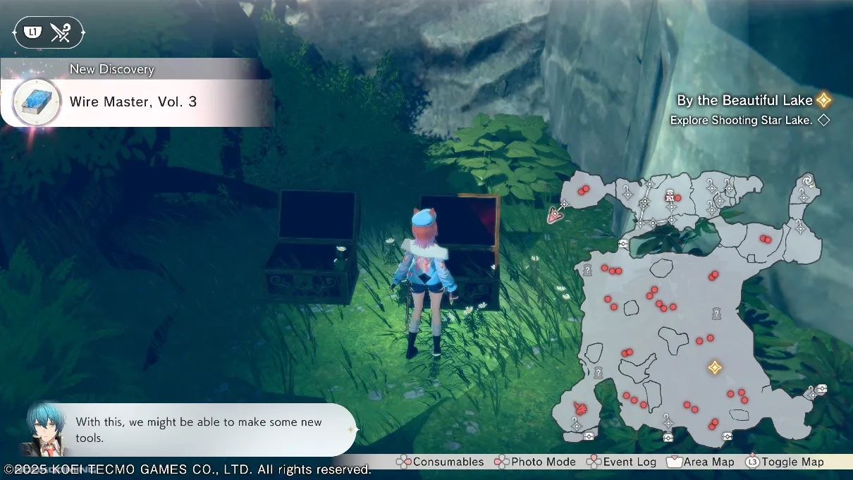 Atelier Resleriana the red alchemist & the white guardian - how to unlock all wire actions guide - Bungee Gem - Gold Location
