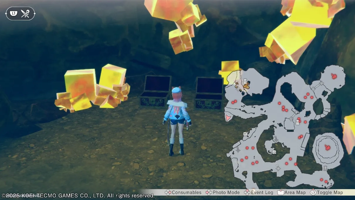Atelier Resleriana the red alchemist & the white guardian - how to unlock all wire actions guide - Bungee Gem - Red Location