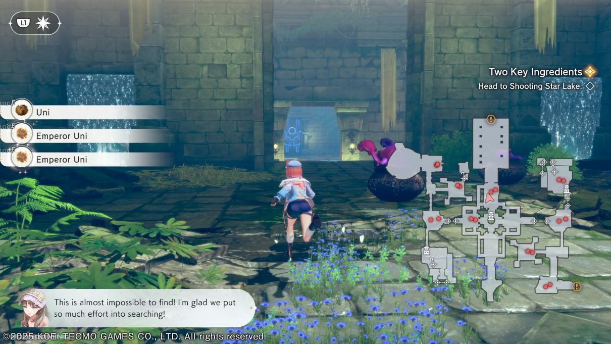 Exploring a dungeon in Atelier Resleriana: The Red Alchemist & the White Guardian