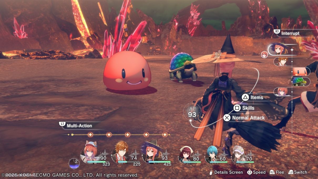 Attacking in a turn-based battle with front and back parties