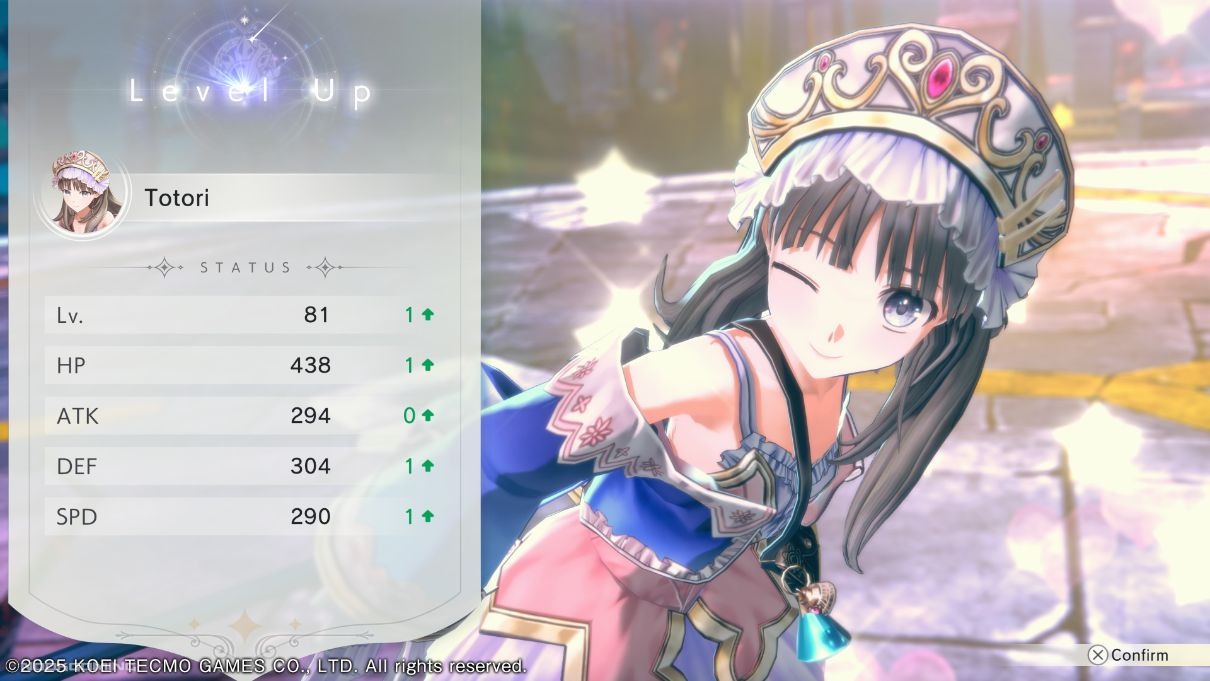 Totori leveling up