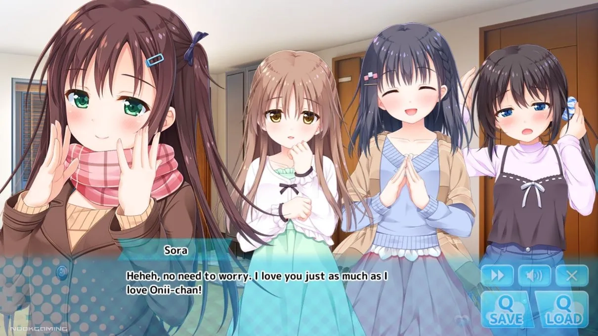 The main cast of Hold Me Tight All Night, Onii-chan! all together
