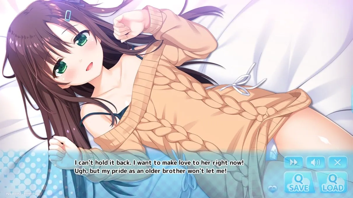 leadup to an H scene in Hold Me Tight All Night, Onii-chan! 