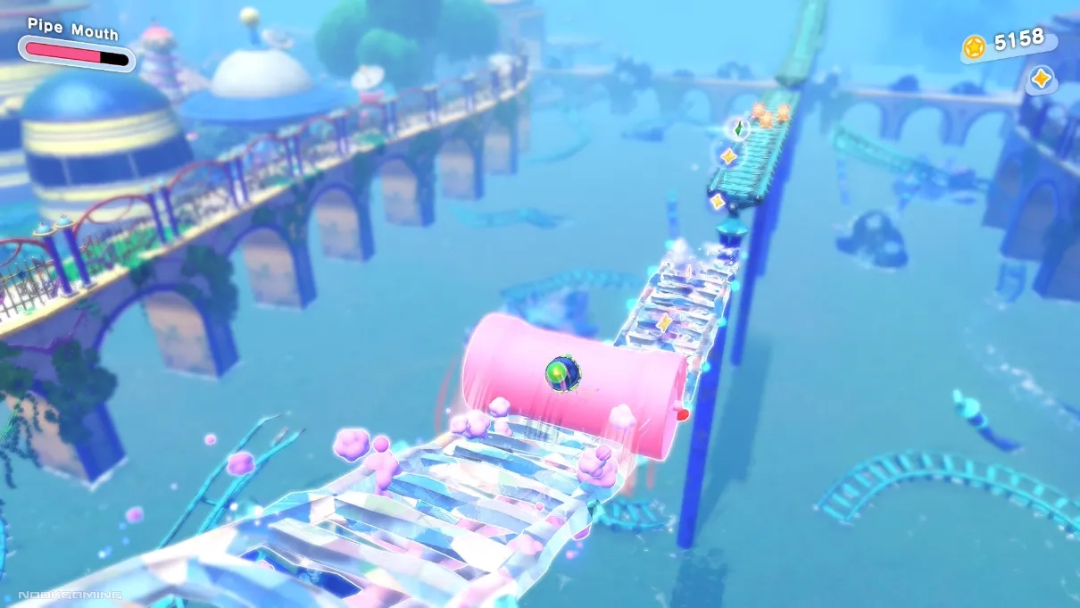 Rolling with the pipe mouth in Kirby and the Forgotten Land Nintendo Switch 2 Edition + Star Crossed World