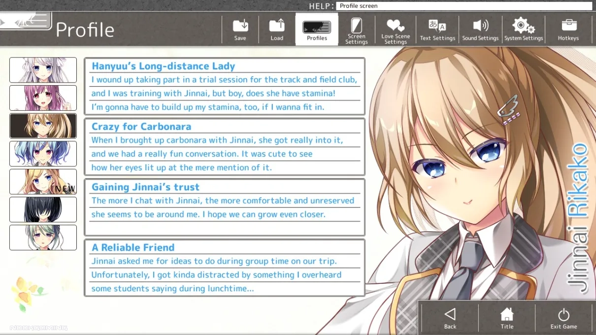 Jinnai Rikako's Profile in Home Sweet Homecoming