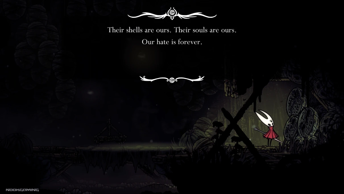 A foreboding message in a dark corner