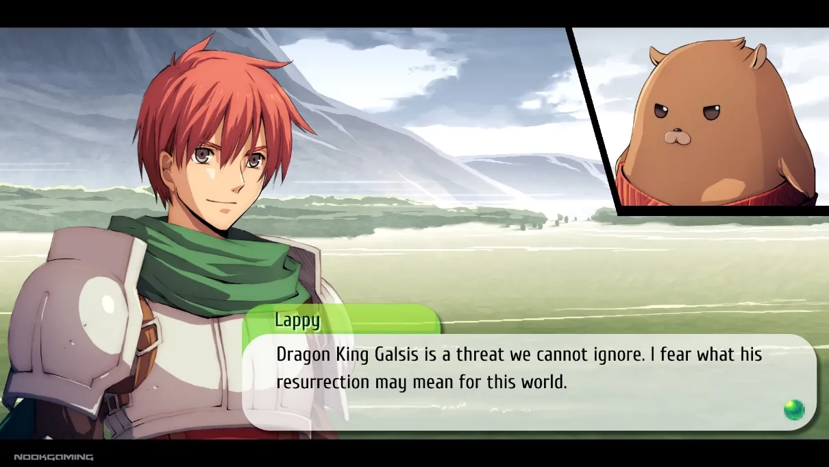 Adol being tasked with fighting the villain of Ys vs. Trails in the Sky: Alternative Saga