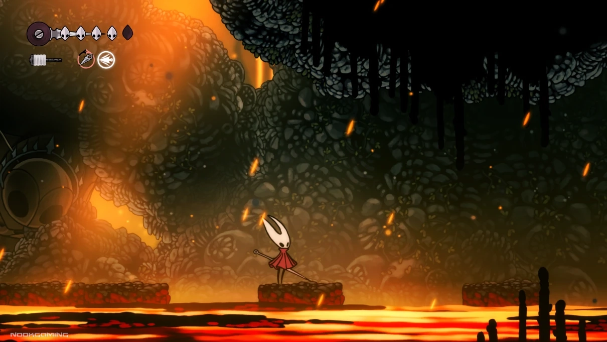 Crossing a river of lava