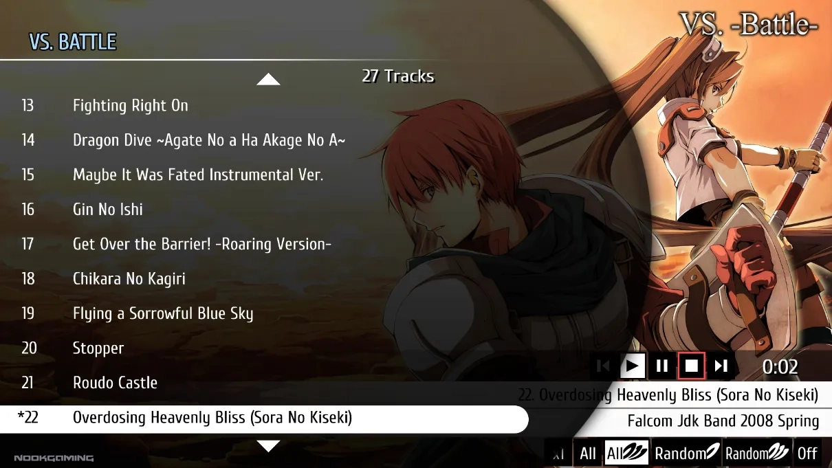 Part of the sound selection