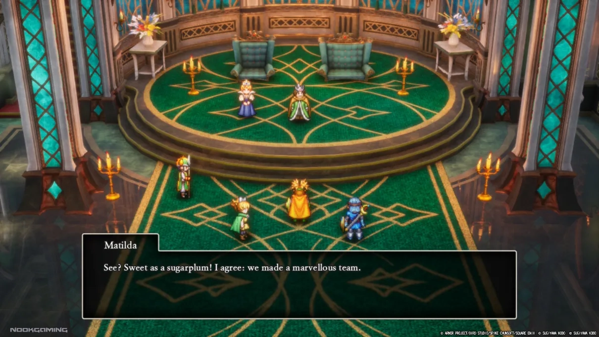 Dragon Quest II party meeting with a king
