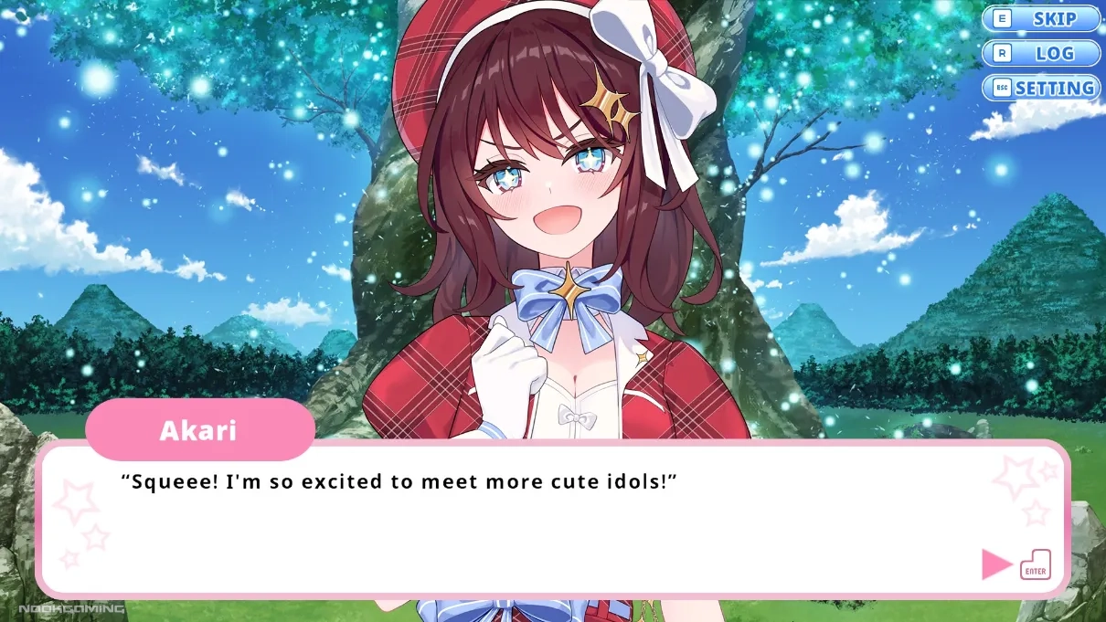 Akari excited to meet cute idols