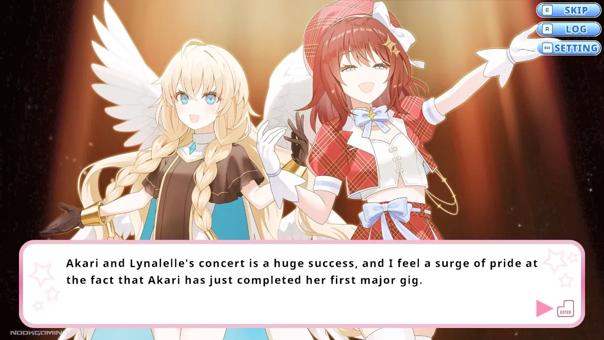 Nameless protagonist excited over one of Akari's performances