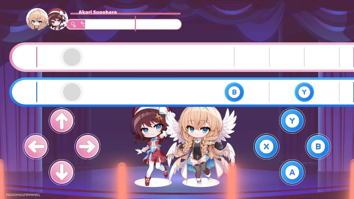 Rhythm gameplay of Heroic Songs: the Remix