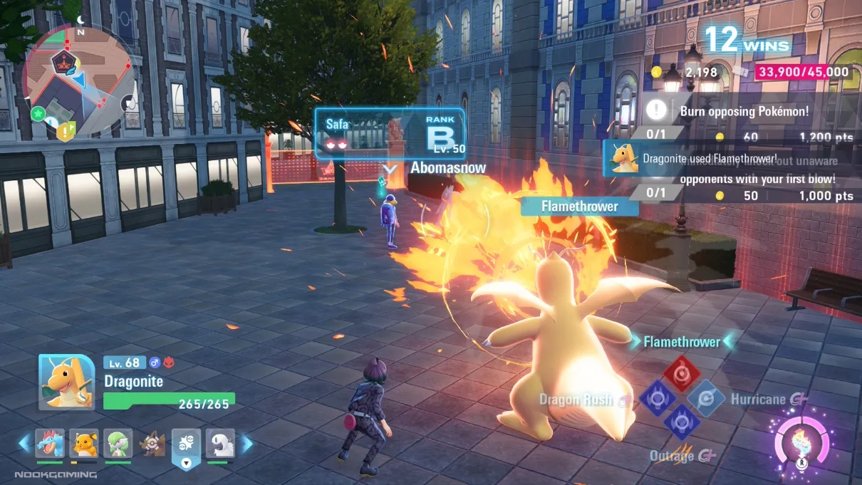In a nighttime trainer battle in Pokémon Legends: Z-A