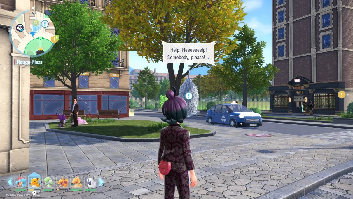 NPC stuck in a cocoon in Lumiose City in Pokémon Legends: Z-A