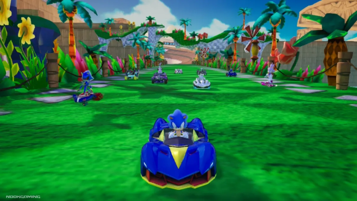 Sonic in a kart in Sonic Racing: Crossworlds
