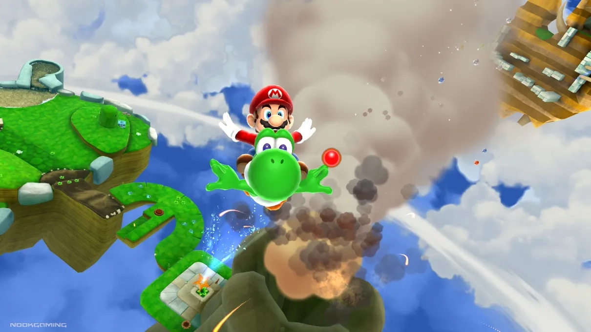 Mario flying with Yoshi (Super Mario Galaxy 2)