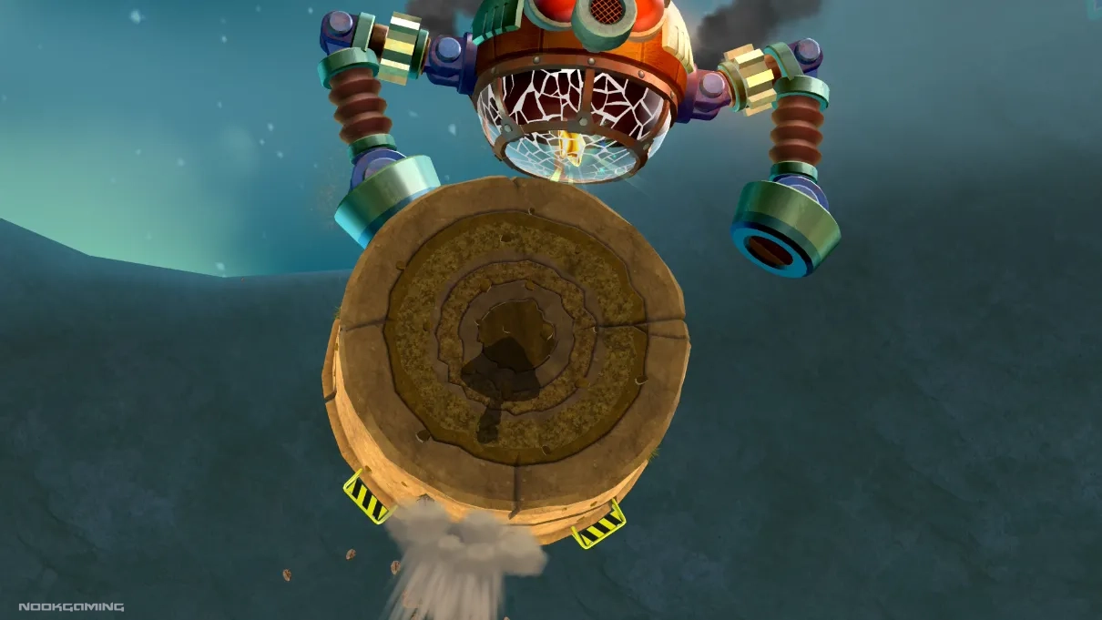 Fighting a boss stage set up by Bowser Jr