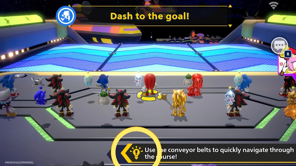 Race to the goal level (playing as Knuckles)