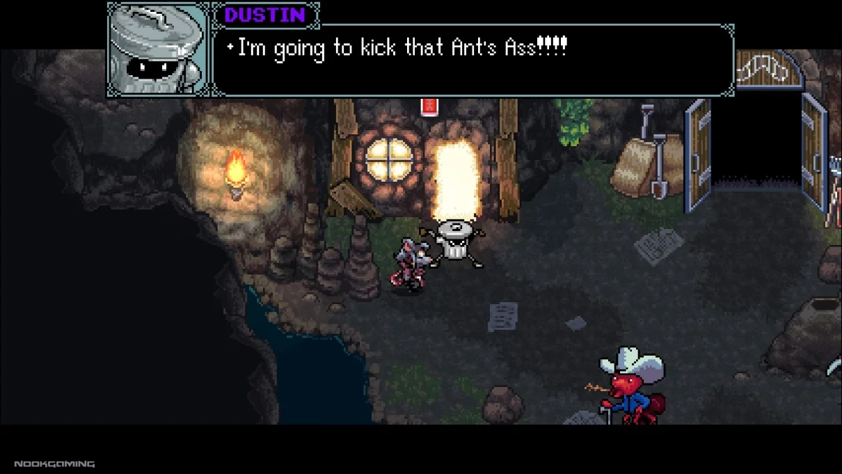 Dustin angry about an oppressive guard ant in Kingdoms of the Dump