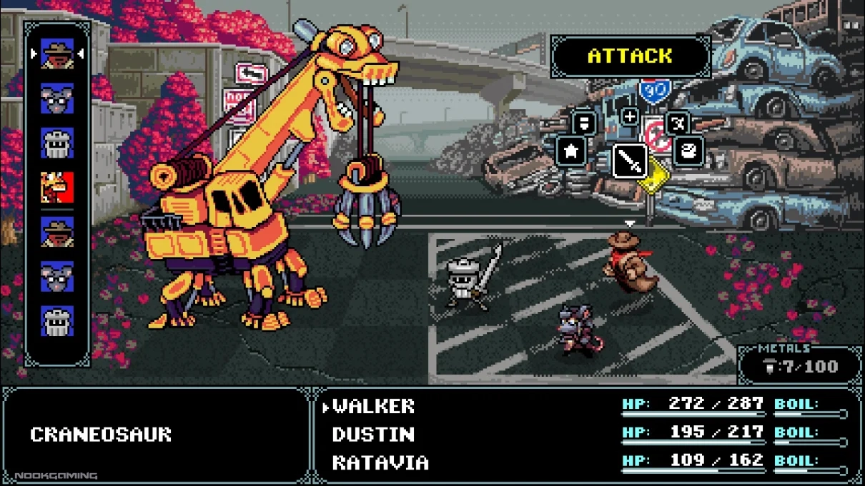Fighting a crane resembling a dinosaur (craneosaur)