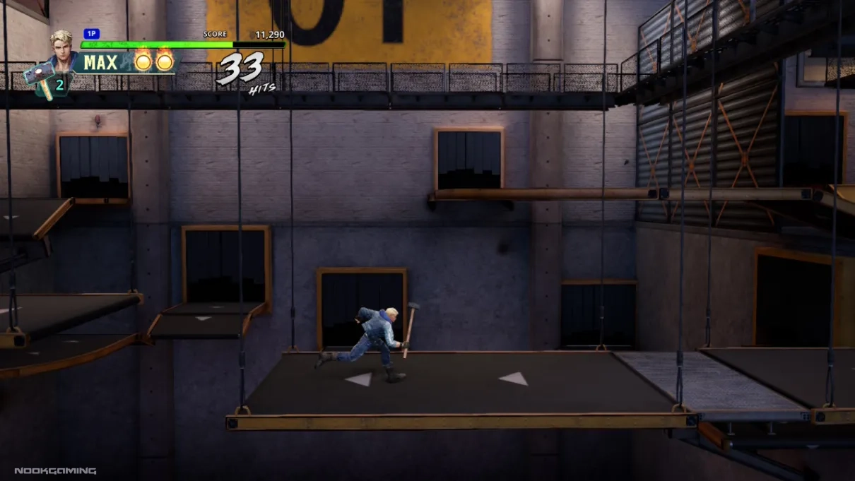 Proceeding through a Double Dragon Revive stage