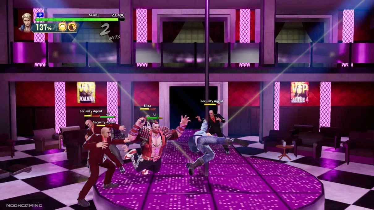 Fighting a horde of dudes