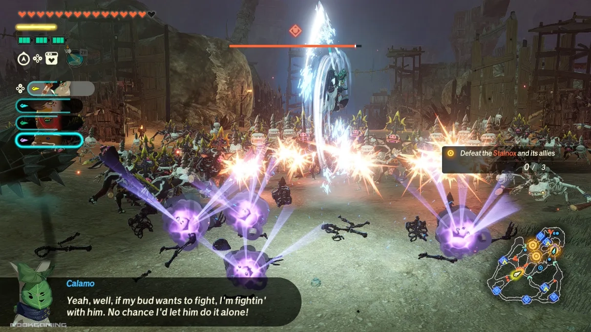 Attacking a large horde of enemies in Hyrule Warriors: Age of Imprisonment