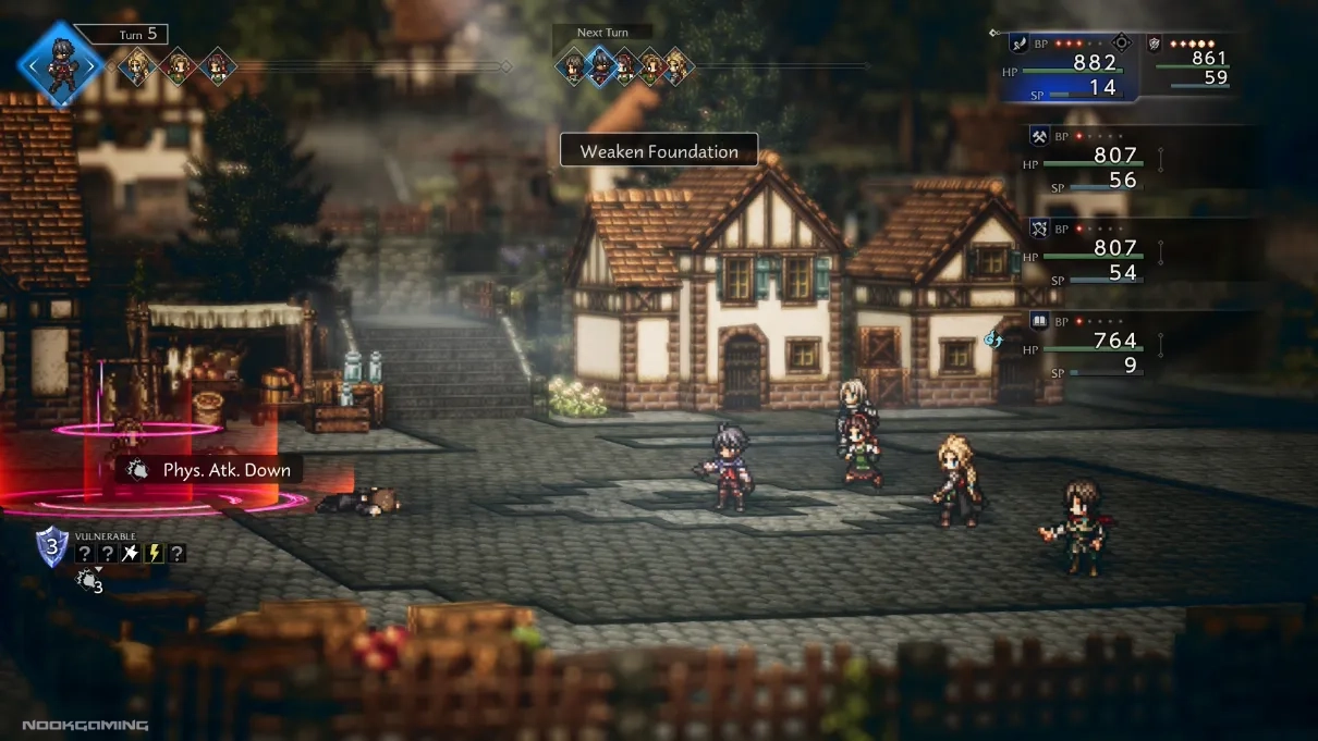 A battle in Octopath Traveler 0