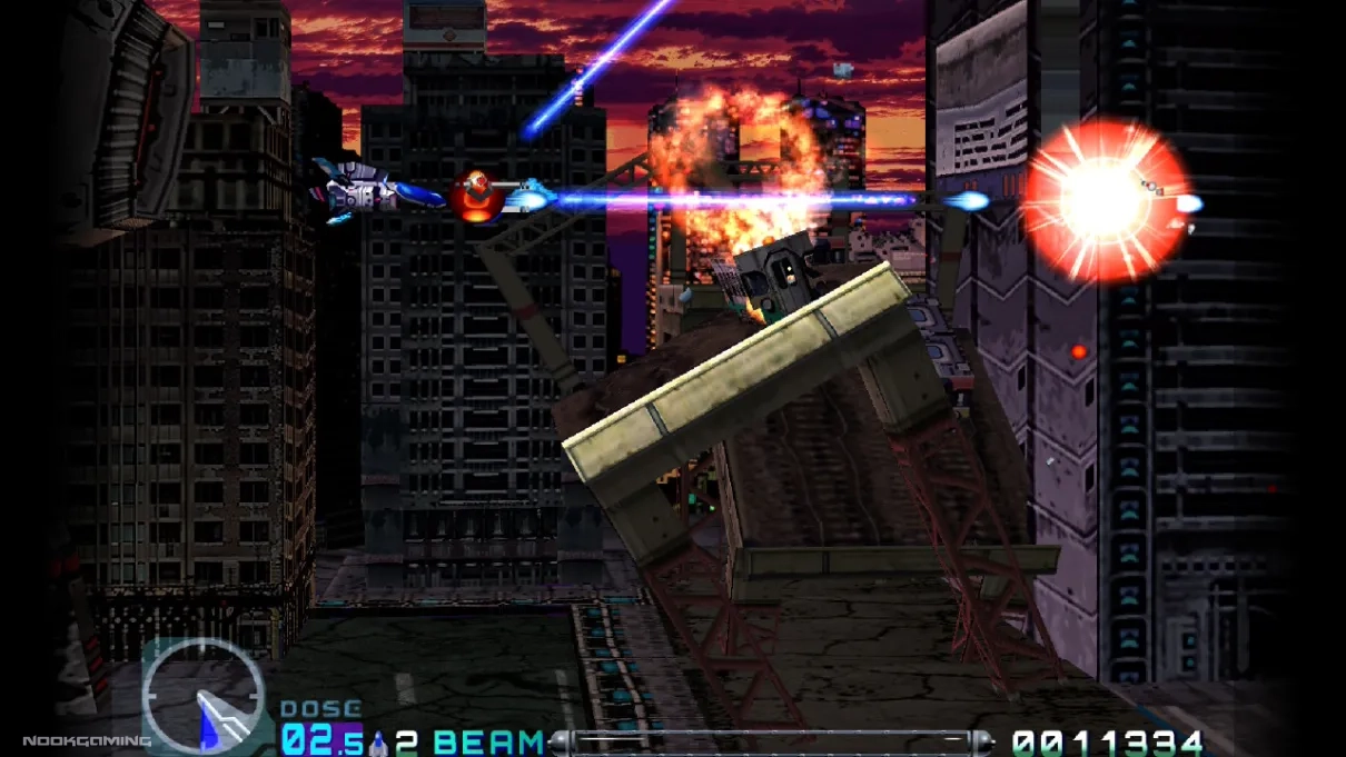 A ship shooting a beam
