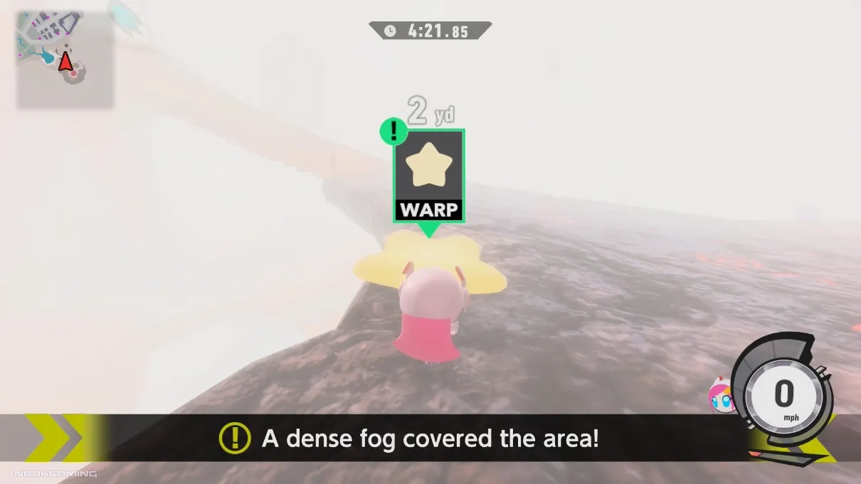 A foggy level in Kirby Air Riders