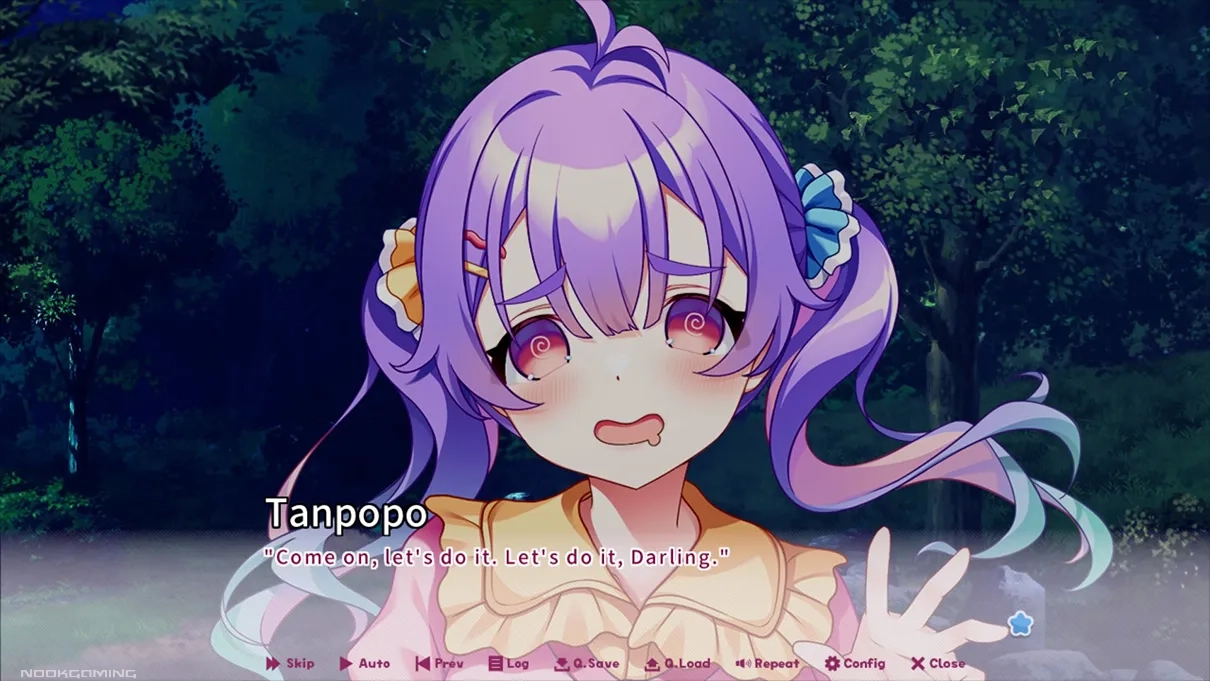 Tanpopo trying to convince Tetsuya to start the H-scene