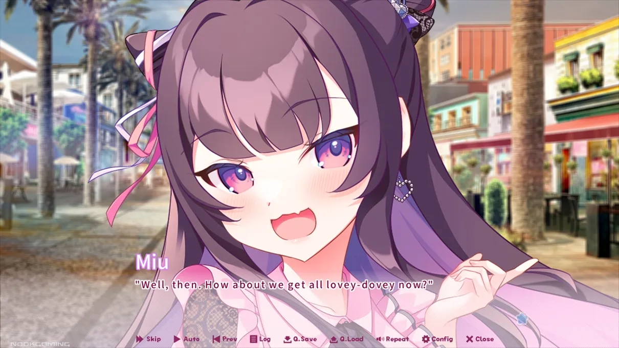 Miu asking Tetsuya about getting lovey-dovey