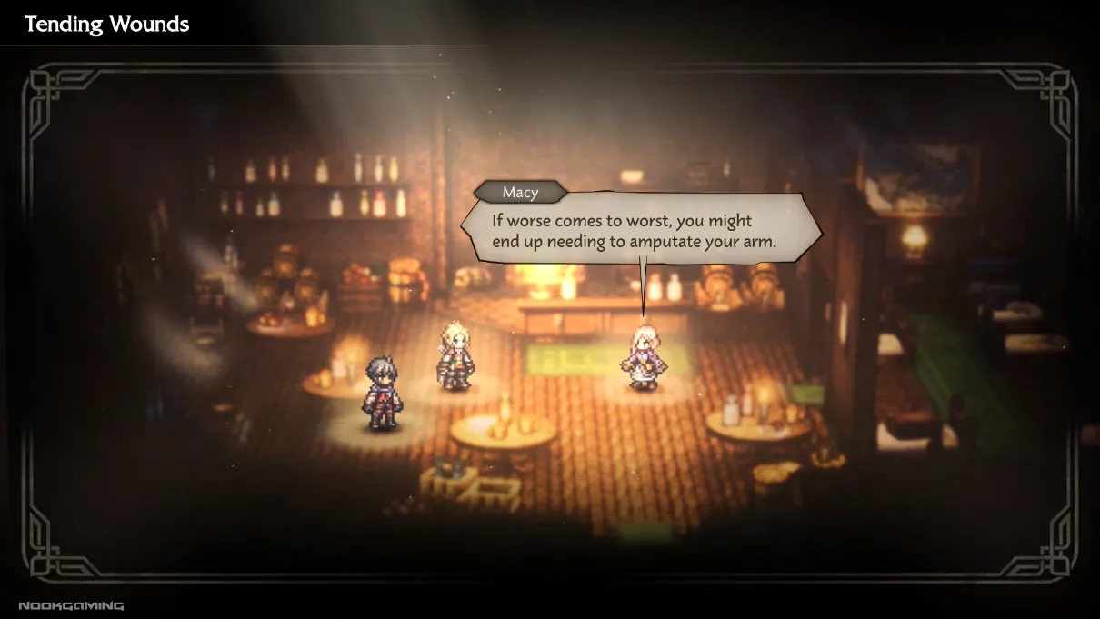 Octopath Traveler 0 party chat/travel banter