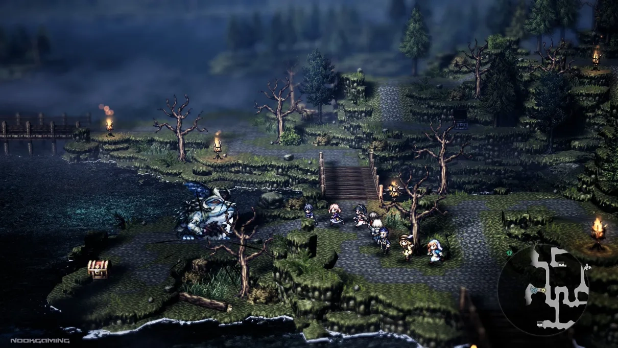 Foresty riverside area in Octopath Traveler 0