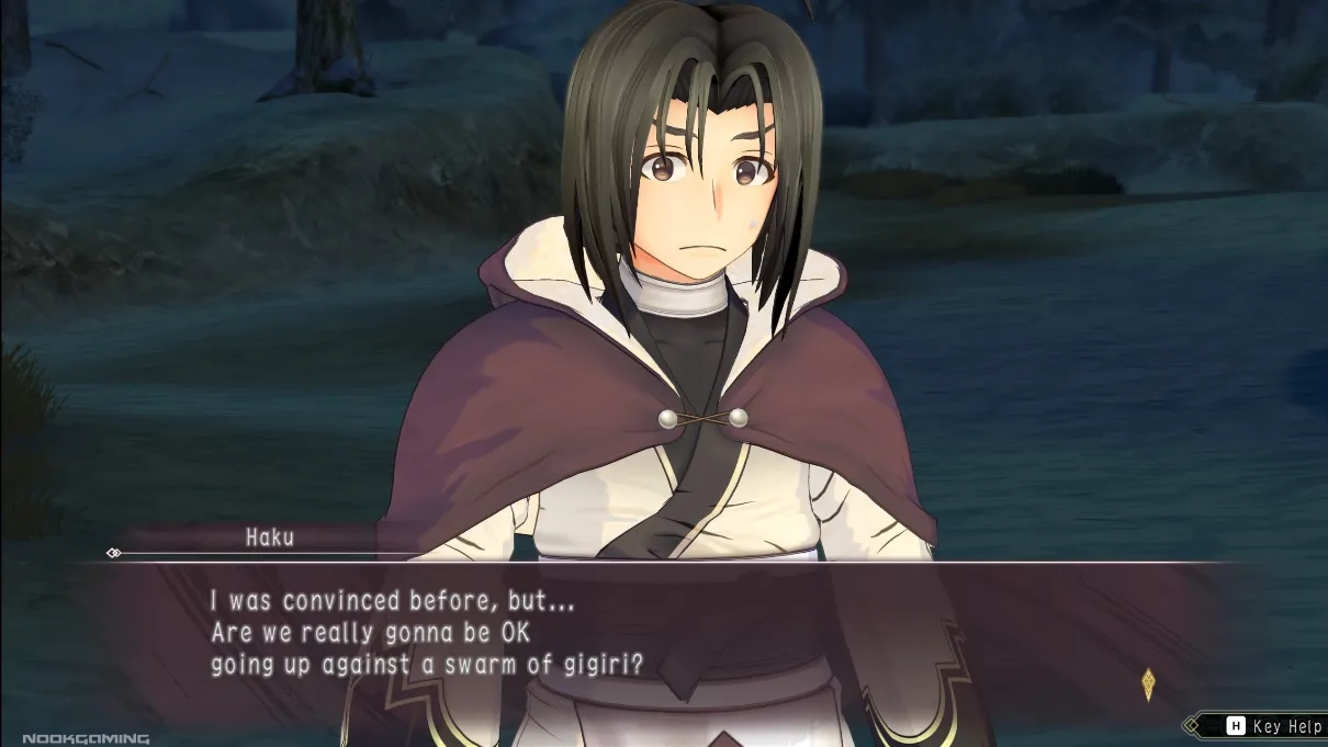 Haku Fighting the Gigiri in Utawarerumono: Zan