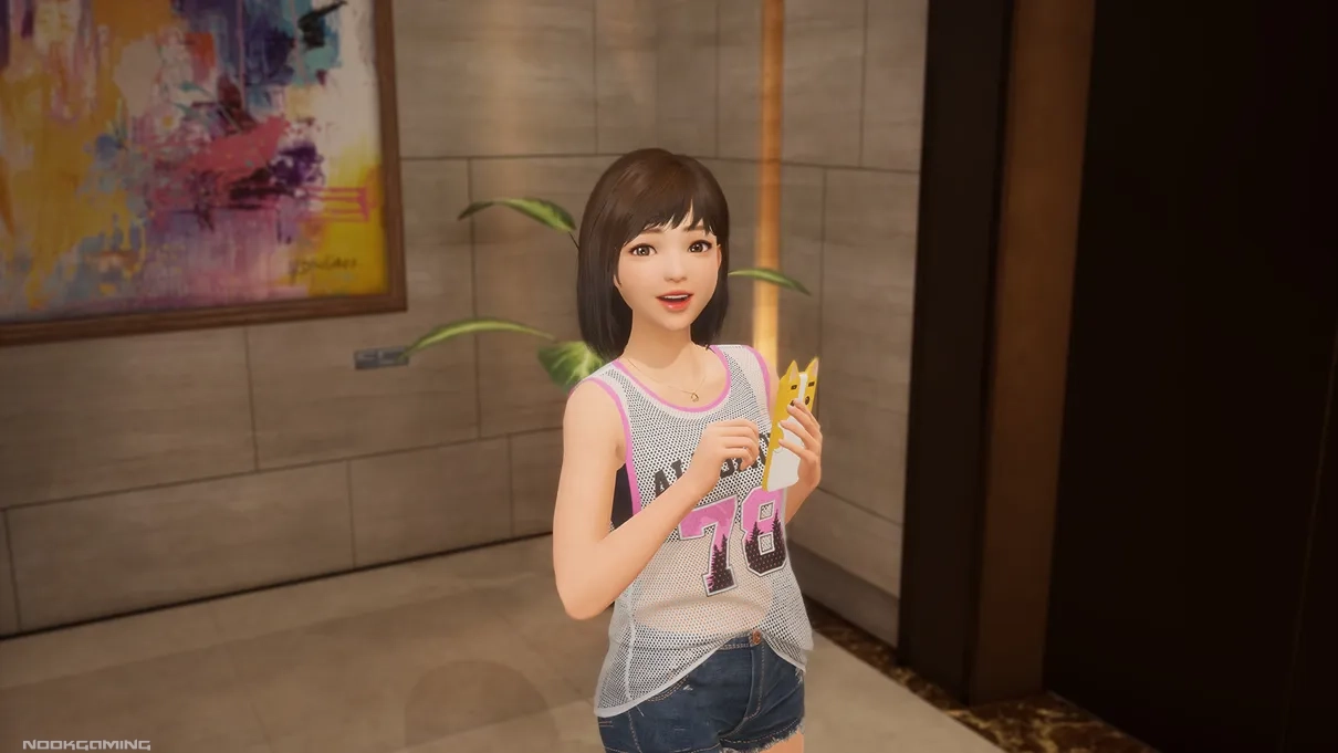 Yua on her phone