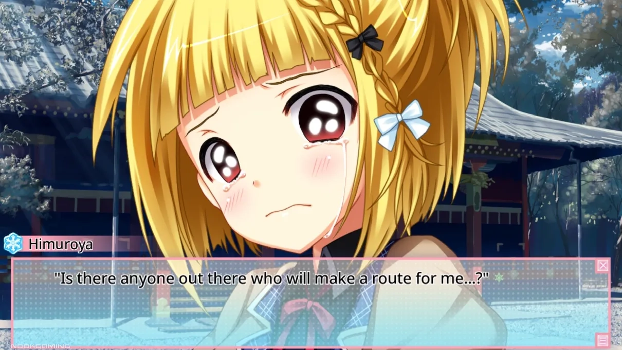 Hai being upset at her lack of a route in Ren'ai 0 Kilometer